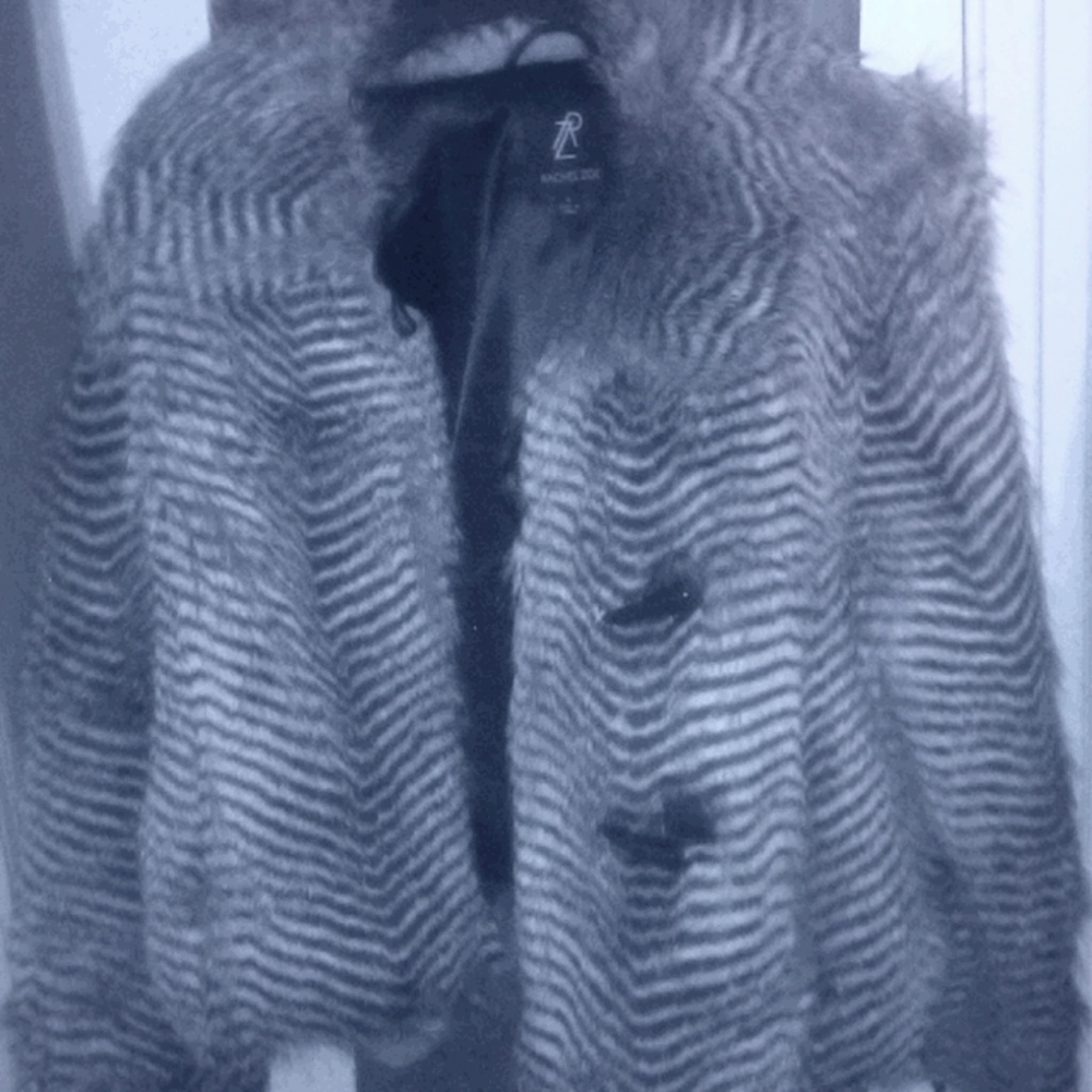 Black and white striped faux fur